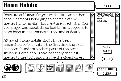 Fig. 4: Sample article screen, Time Table of History