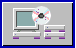 computer and disc icon