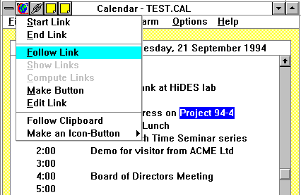 Screenshot of Microcosm in Microsoft Calendar