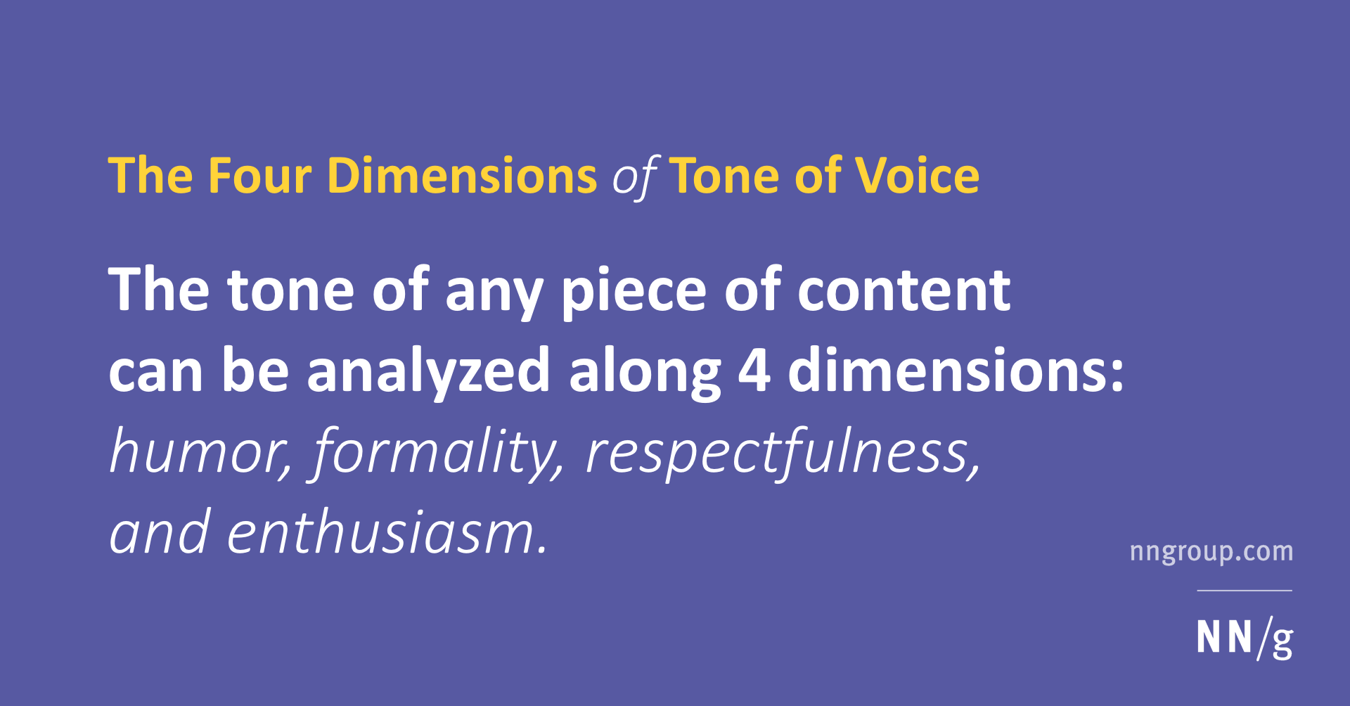 The Four Dimensions of Tone of Voice