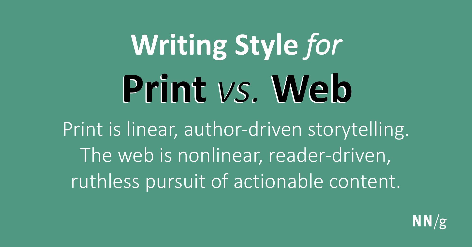 Writing Style Print vs. Web