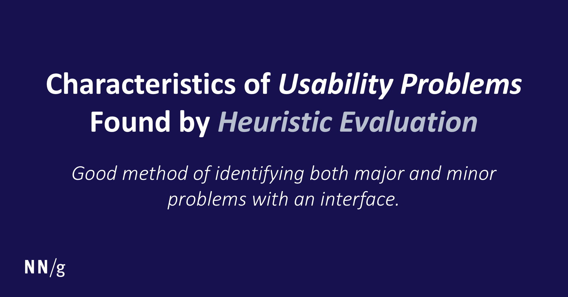 Usability Problems Found by Heuristic Evaluation (Jakob Nielsen)