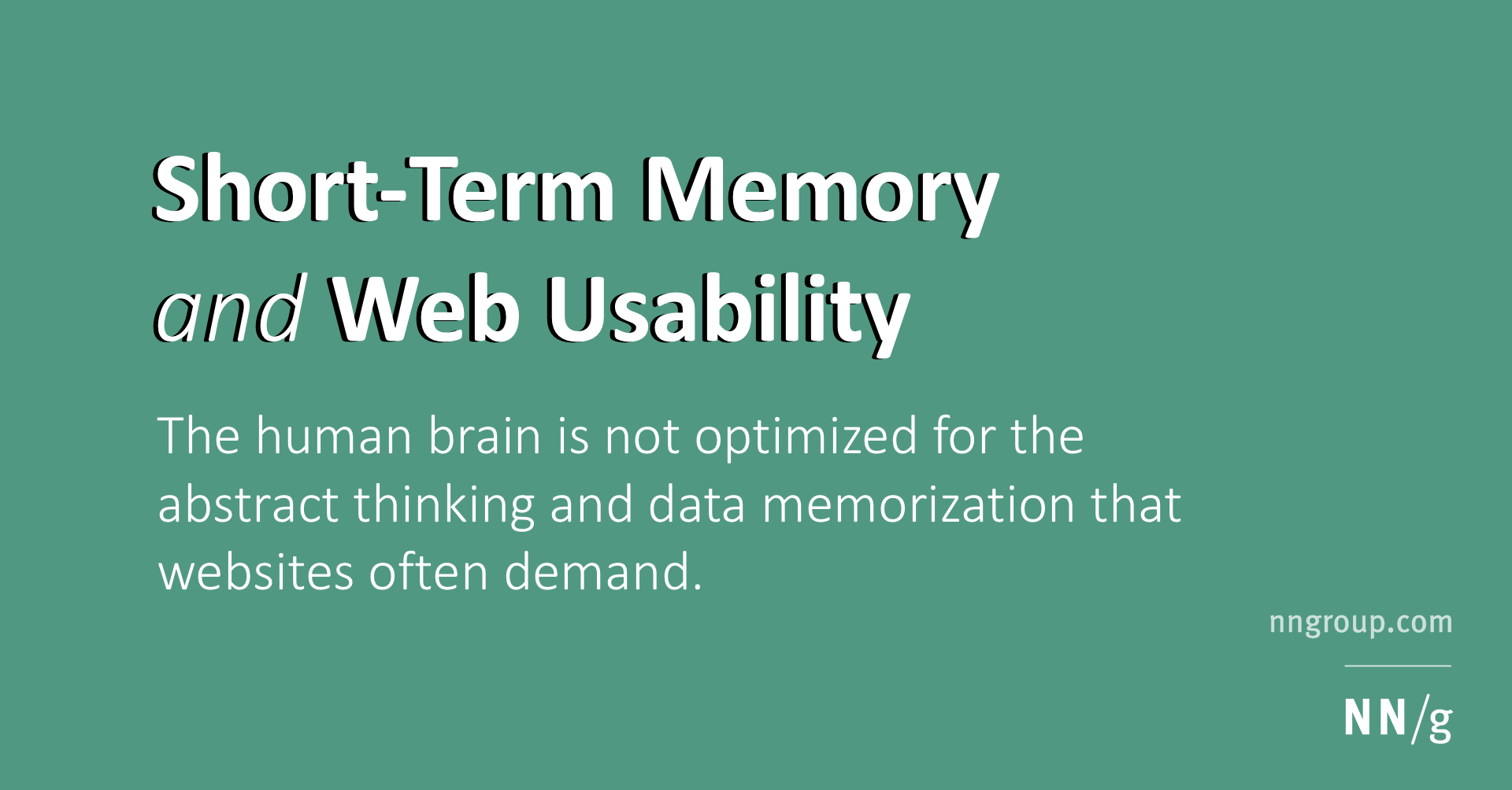 Short-Term Memory and Web Usability