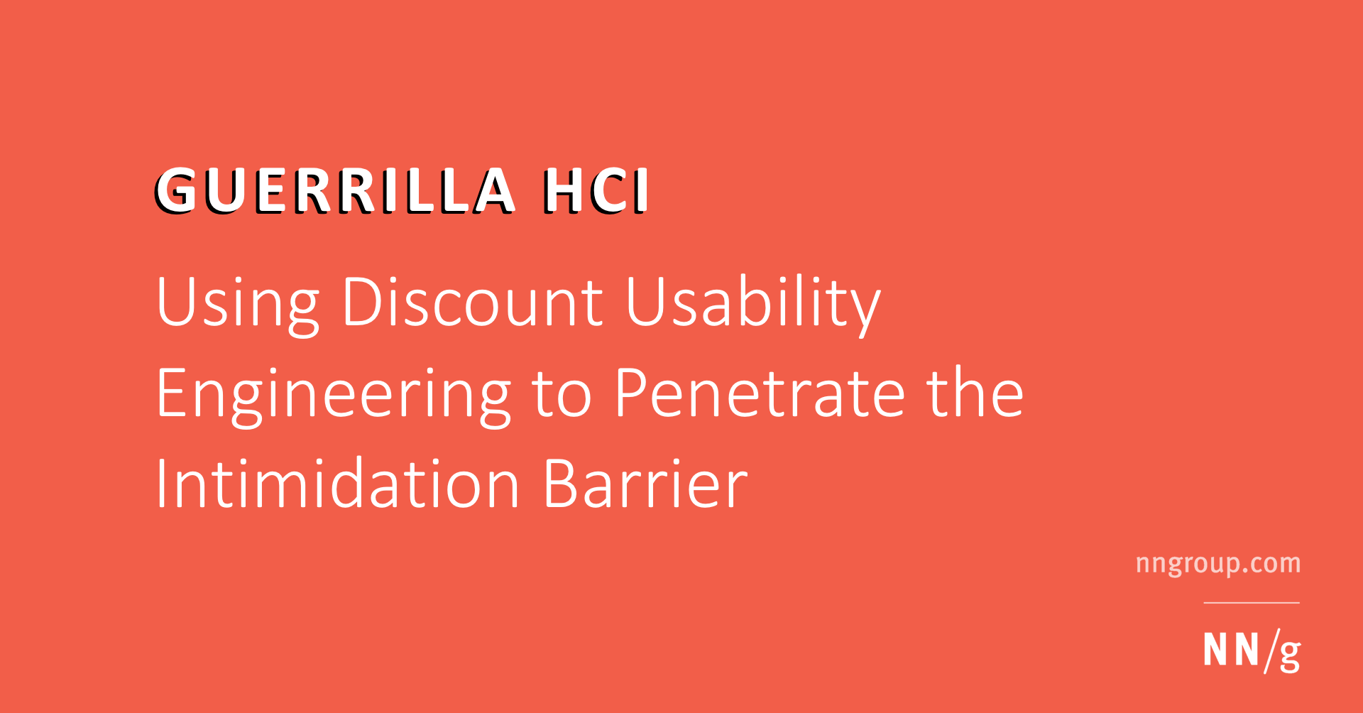 Guerrilla Hci Article By Jakob Nielsen