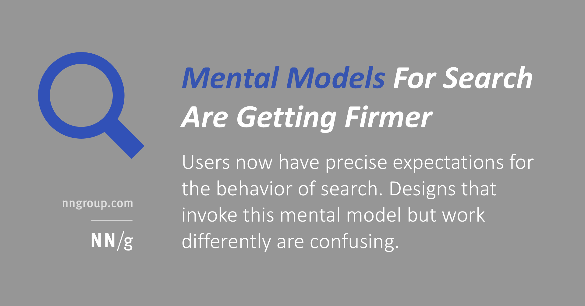 Mental Models For Search Are Getting Firmer - NN/G