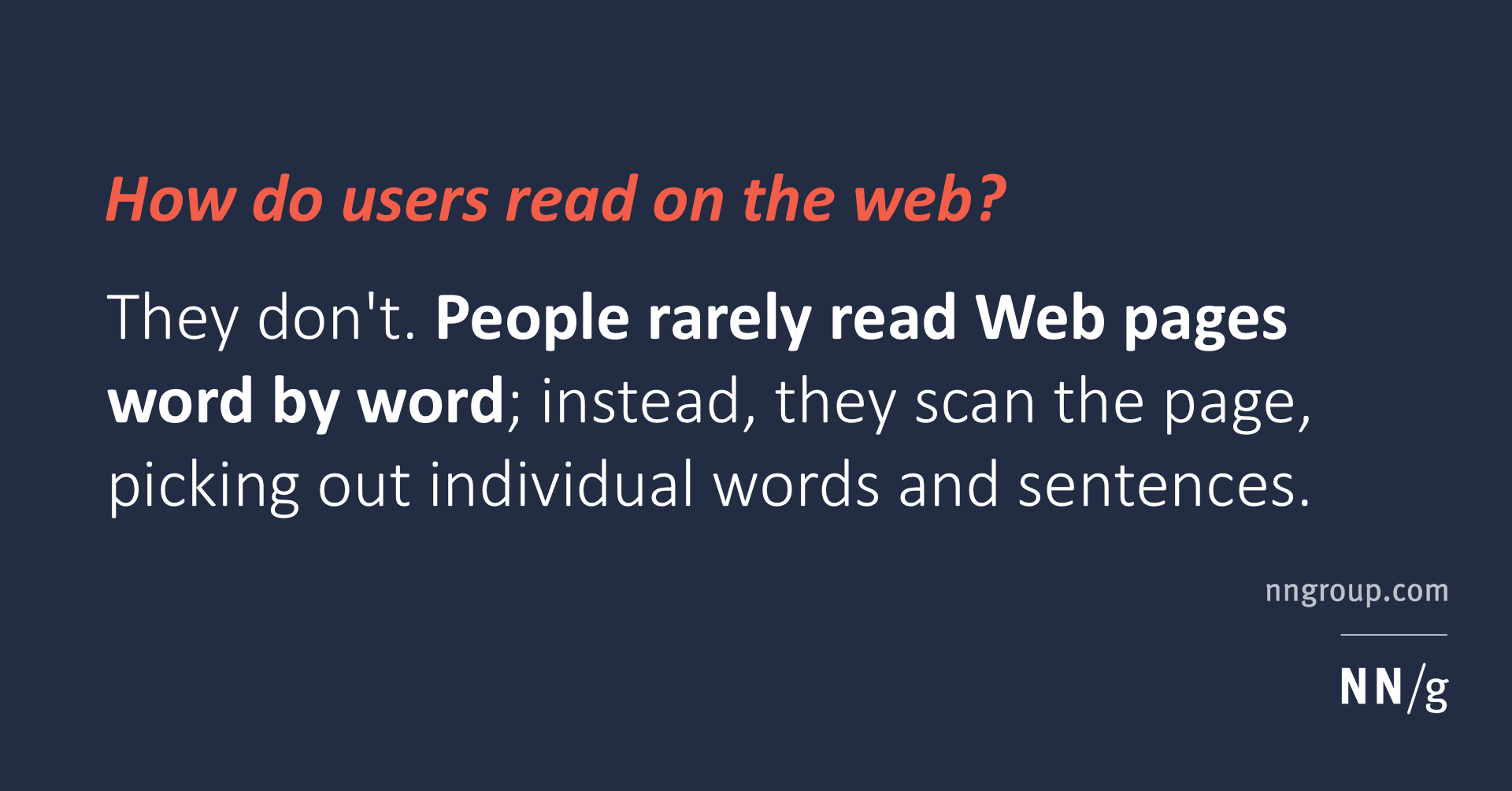 How Users Read On The Web