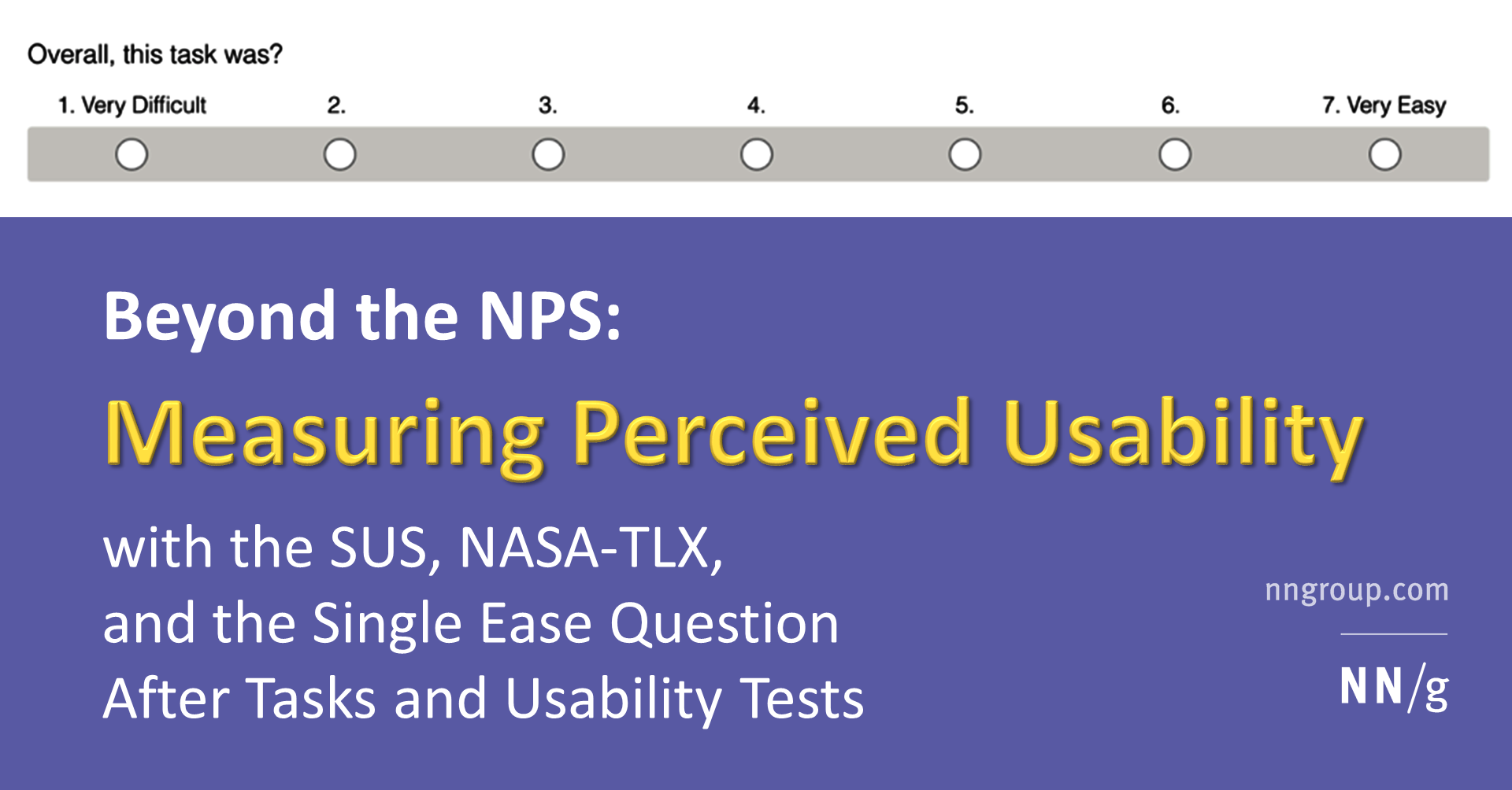 Beyond The Nps Measuring Perceived Usability With The Sus Nasa Tlx - beyond the nps measuring perceived usability with the sus nasa tlx and the single ease question after tasks and usability tests