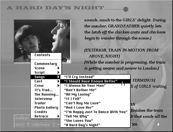 Screenshot from playing A Hard Day's Night