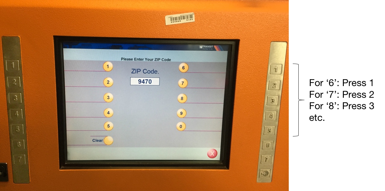 Train ticket kiosk with poor stimulus-response compatibility