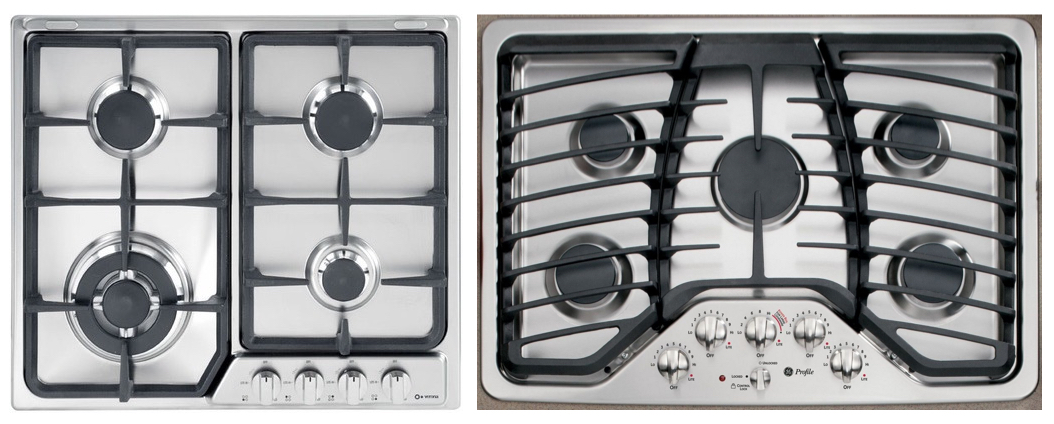 Four burner stove with unnatural mapping compared to five-burner stove with natural mappings to control knobs