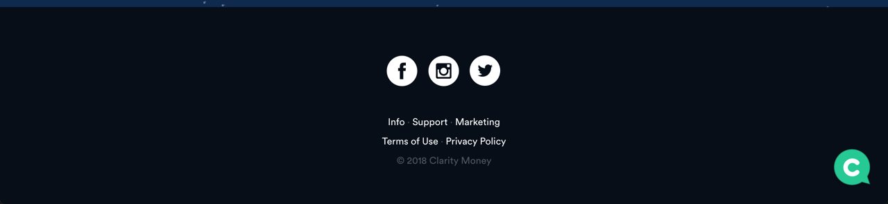 Clarity Money's Footer