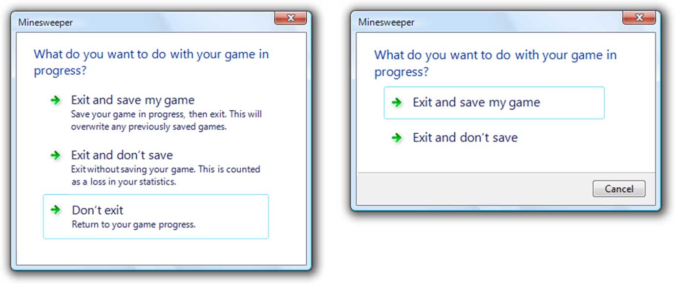 Minesweeper UI copy in a dialog box that's too wordy and complicated. 