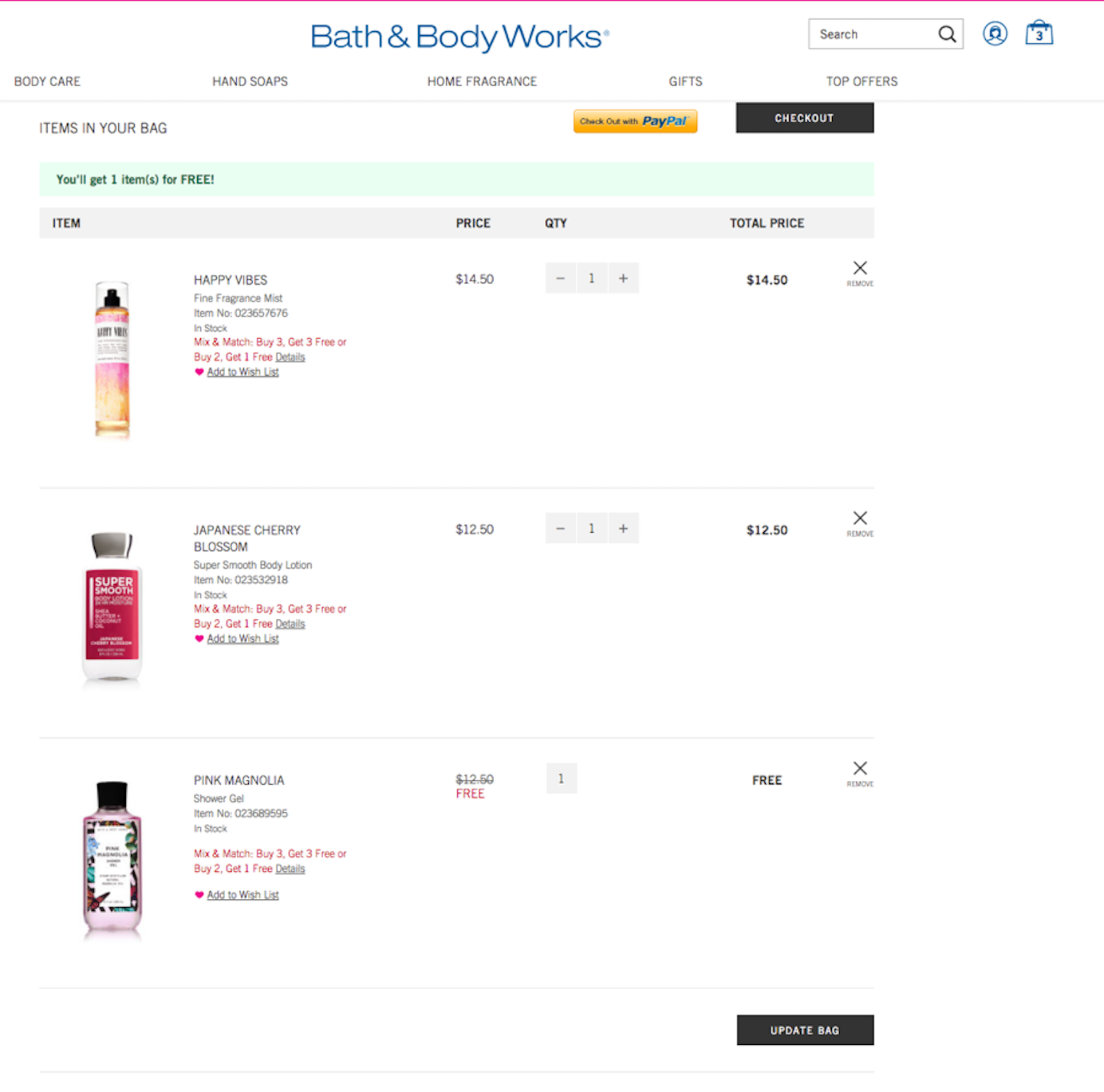 Bath and Body coupon Code