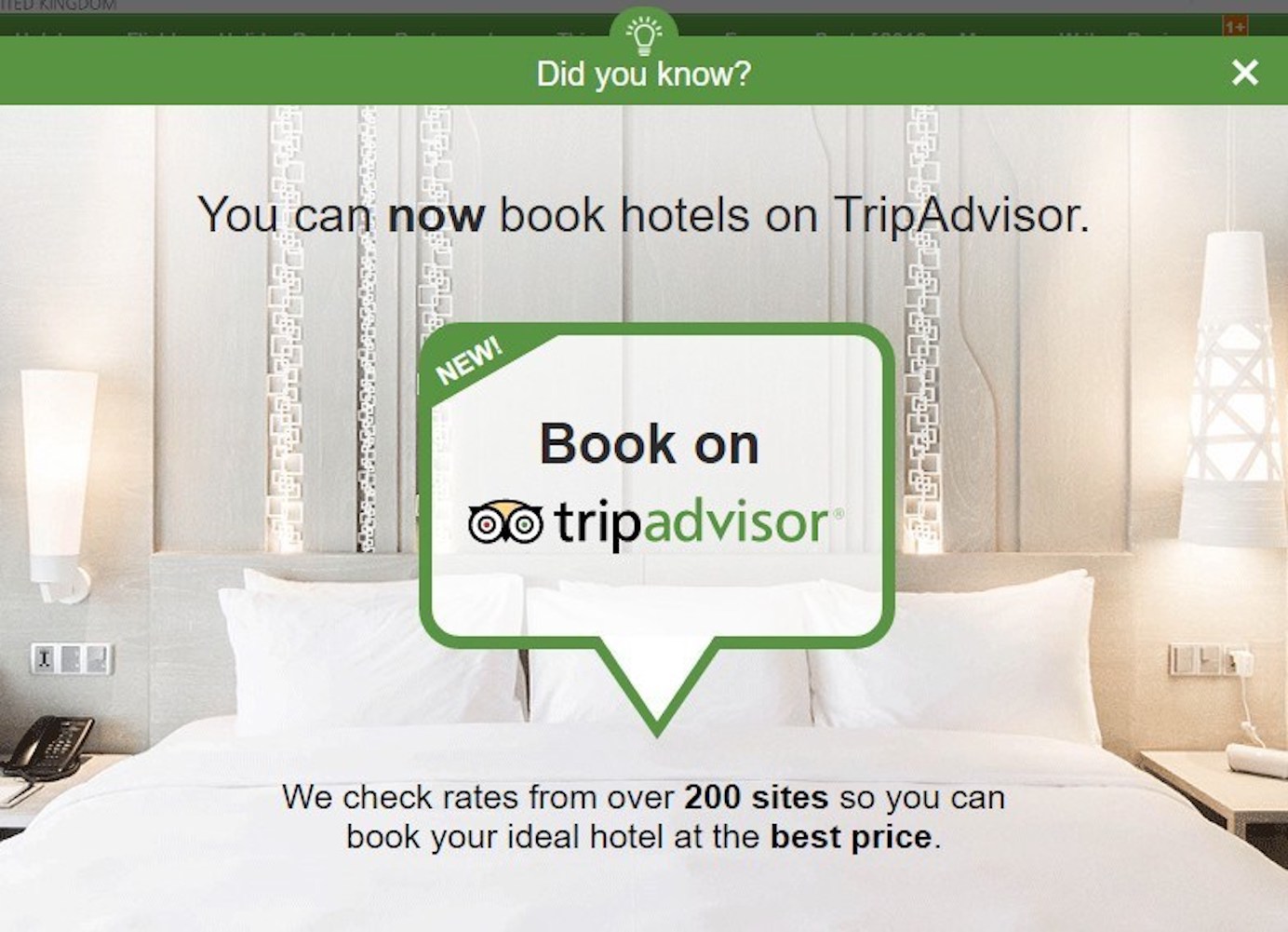 trip advisor exit intent