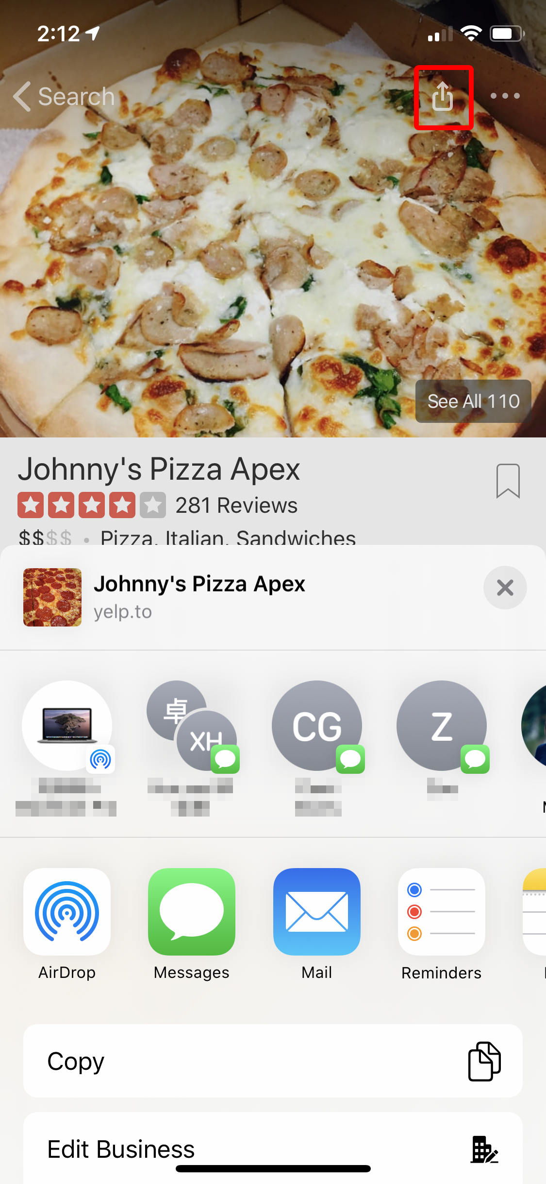 The Sharing Feature of Yelp