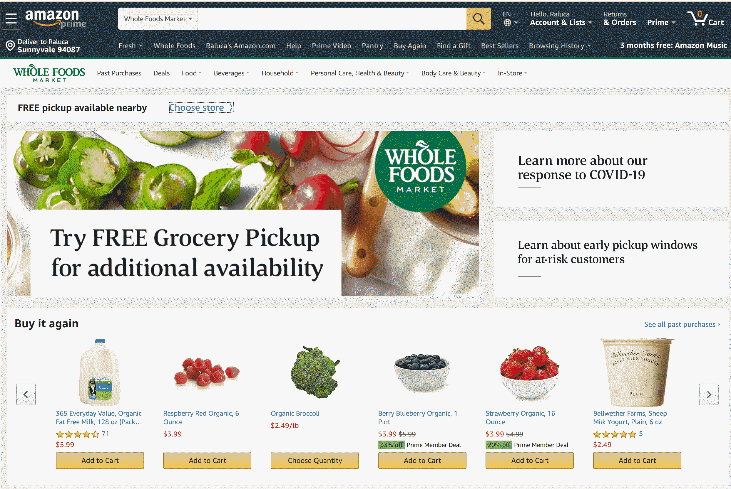 Online Shopping for Food and Groceries During Covid-19