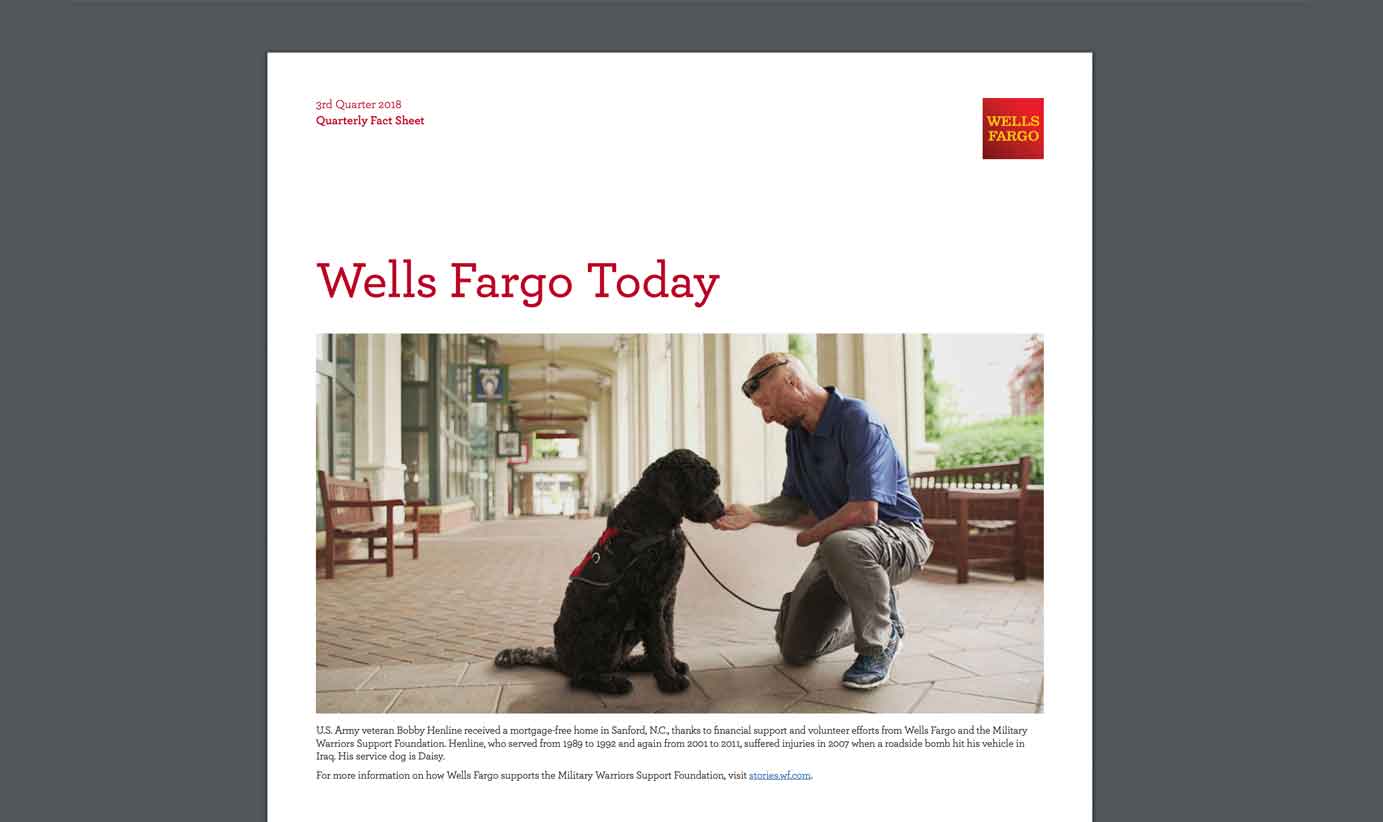 Wells Fargo's history was contained in a PDF.