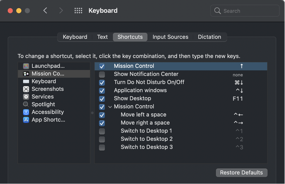 Apple keyboard shortcuts