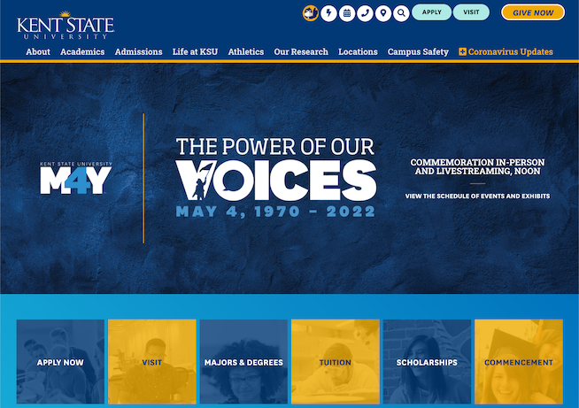 Kent State homescreen