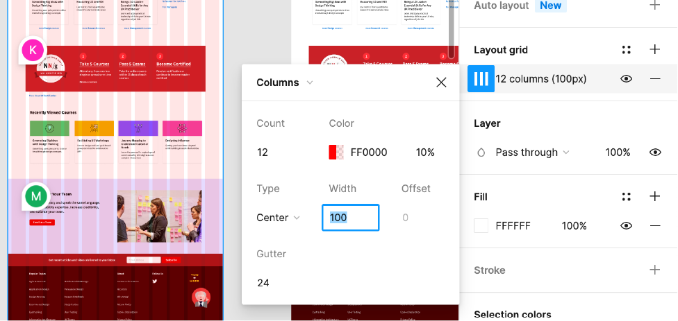 Setting up grid structure in Figma