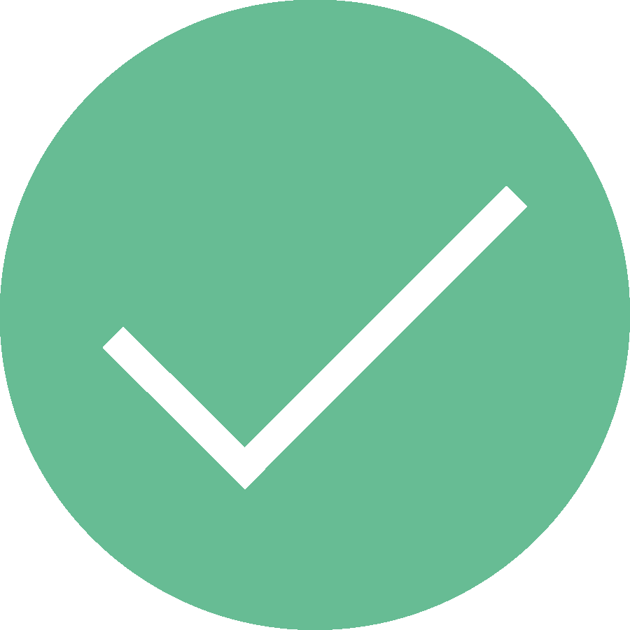 A checkmark indicating a good practice