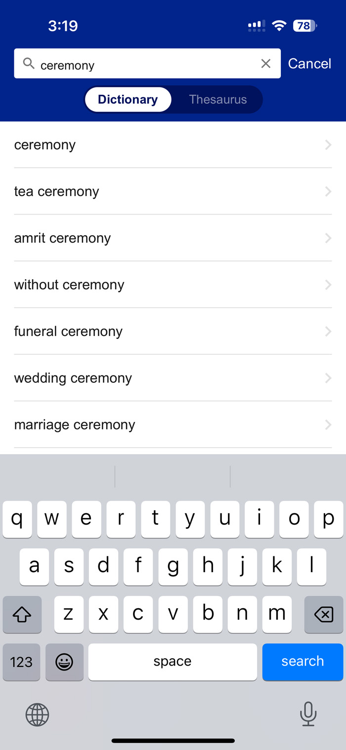 The list shortens until only one suggestion is left, the one that matches the typed-in characters.