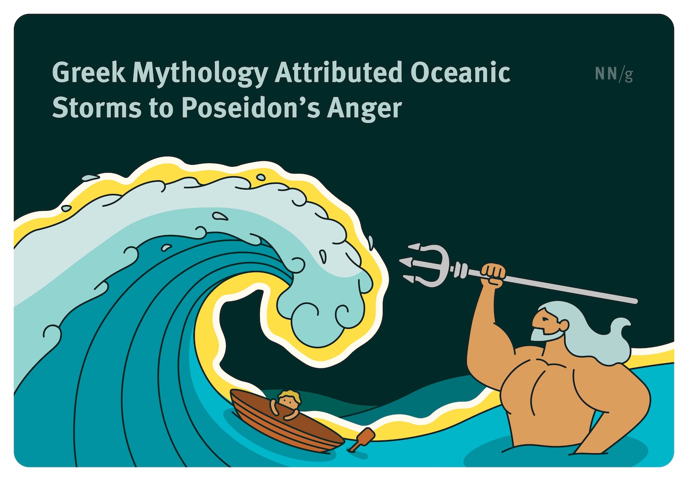 visual of Poseidon creating an oceanic storm