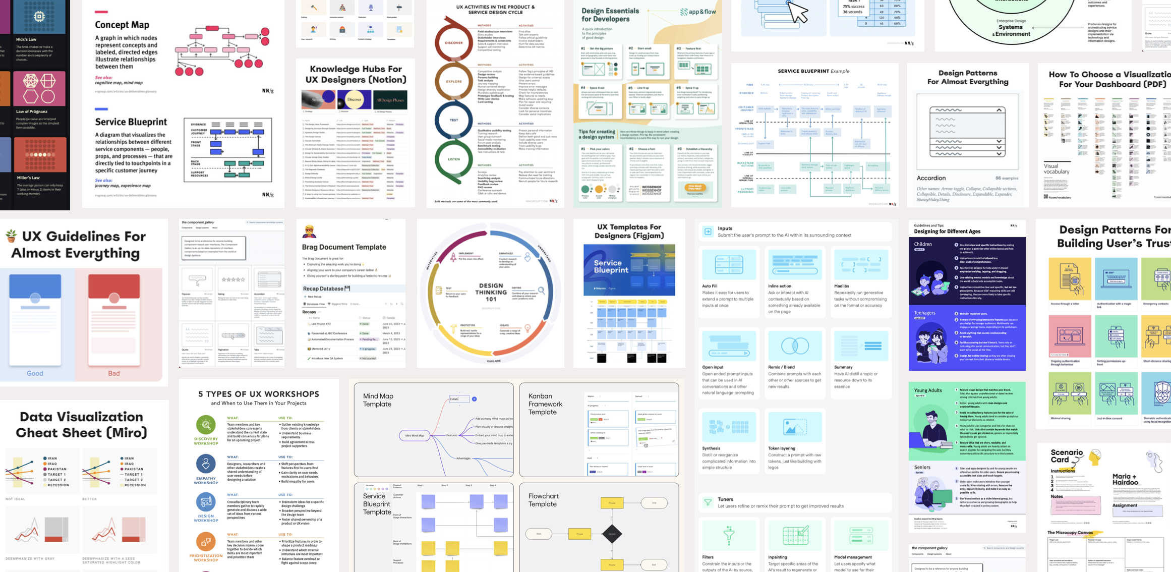 An image of 20+ templates pulled from our Linkedin feed.