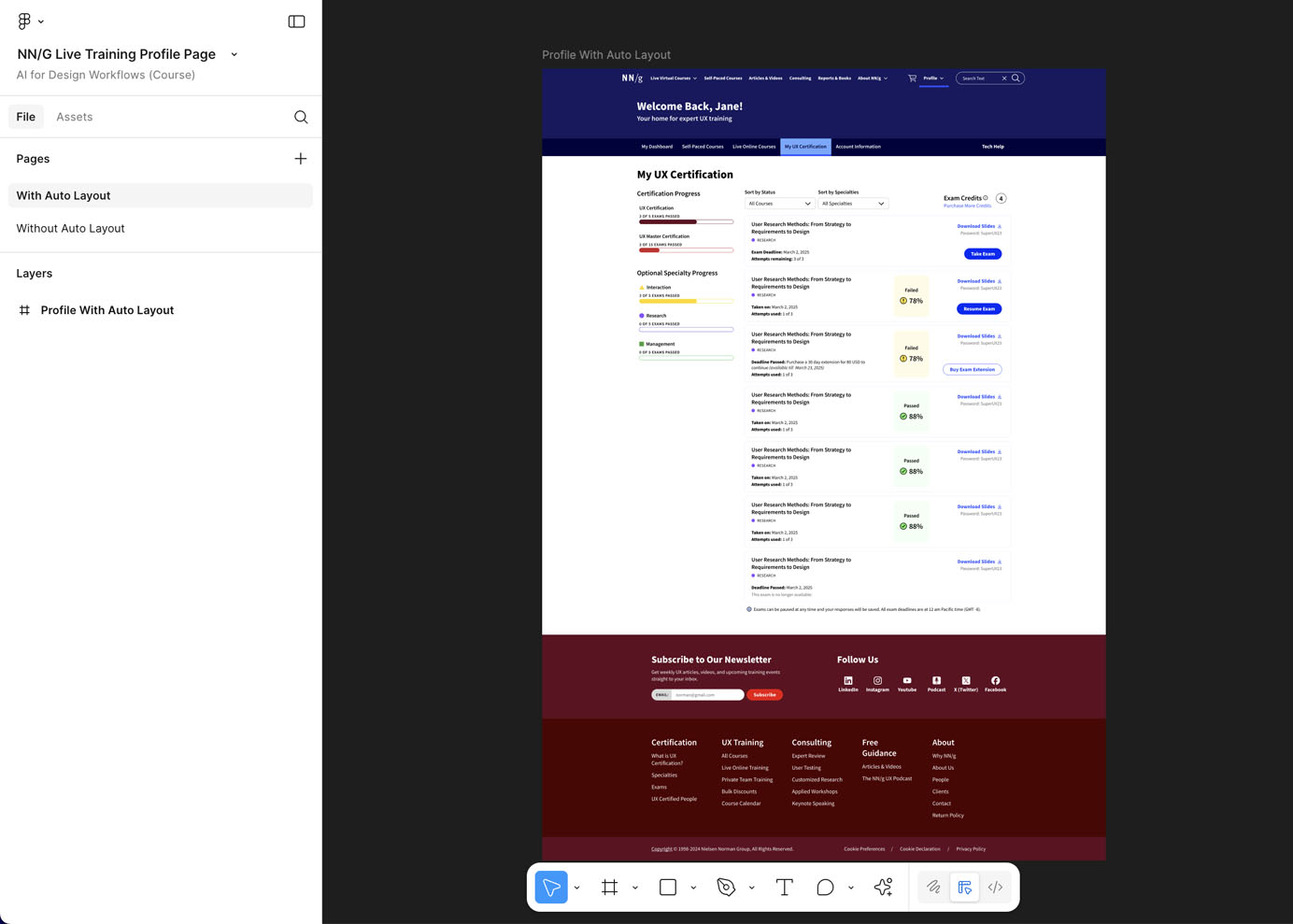 Screenshot showing the V0 design in Figma.