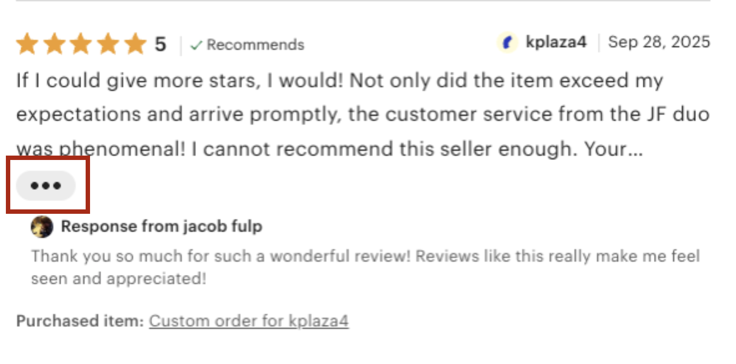 A review has 3 horizontal dots underneath indicating the ability to expand the review.