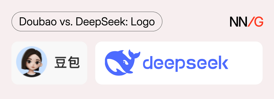 The icons for Doubao (a cartoonish woman) and Deepseek (a blue whale outline) are shown as a comparison.