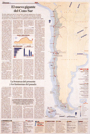 Newspaper page about Chile