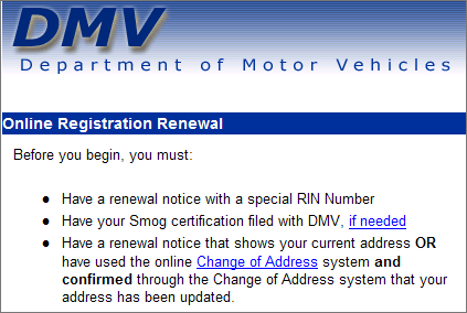 摘录自DMV网站上的更新部分。第一个要点是，你必须有一个带有特殊号码的续约通知。
