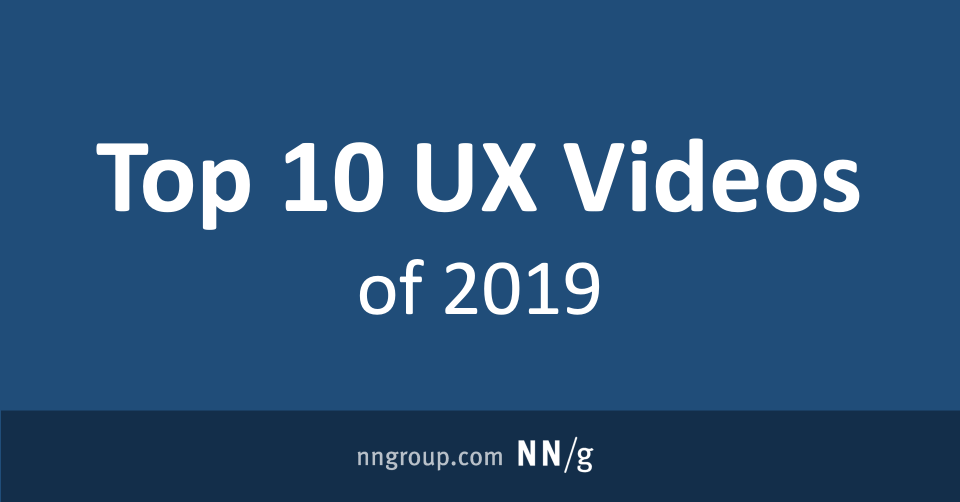 Top 10 UX Videos of 2019