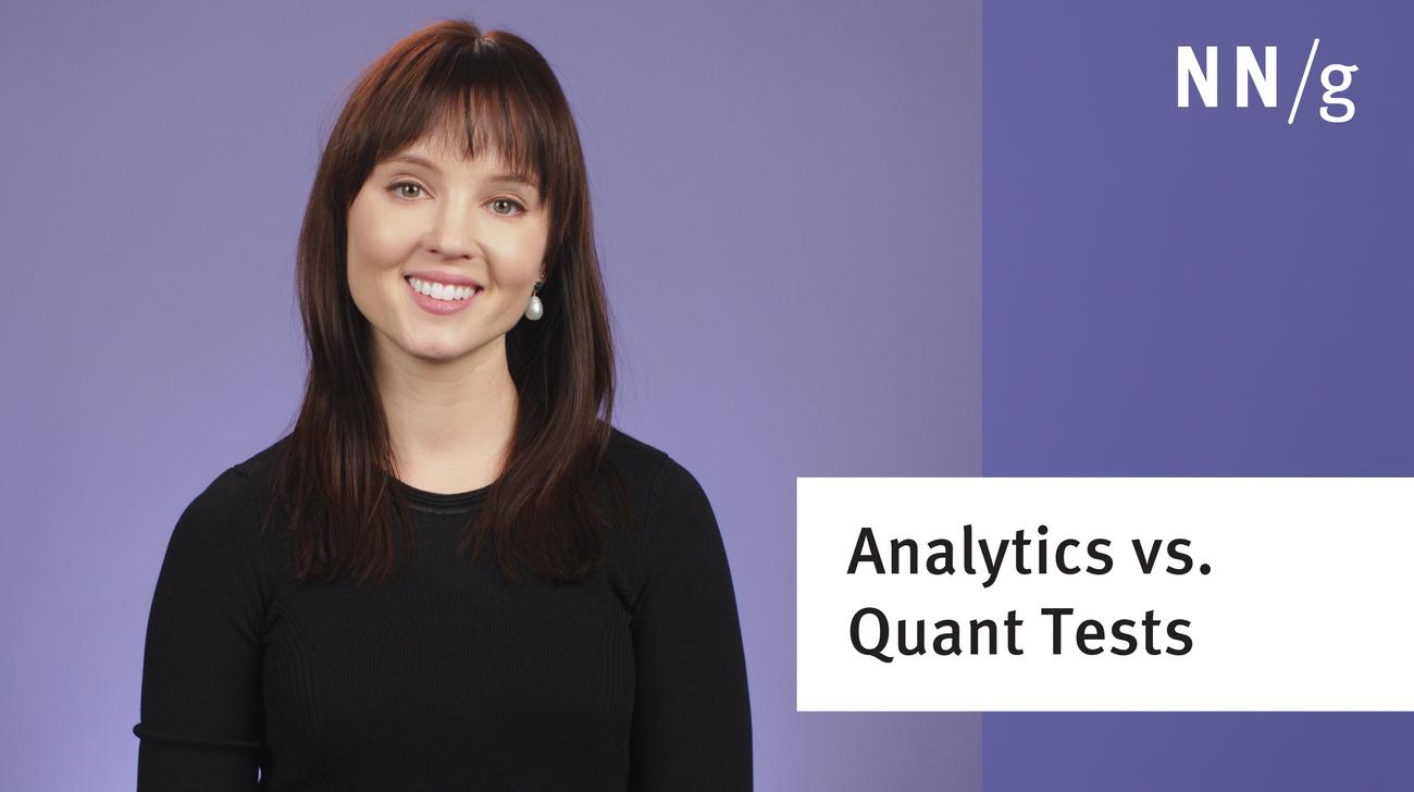 Analytics vs. Quantitative Usability Testing