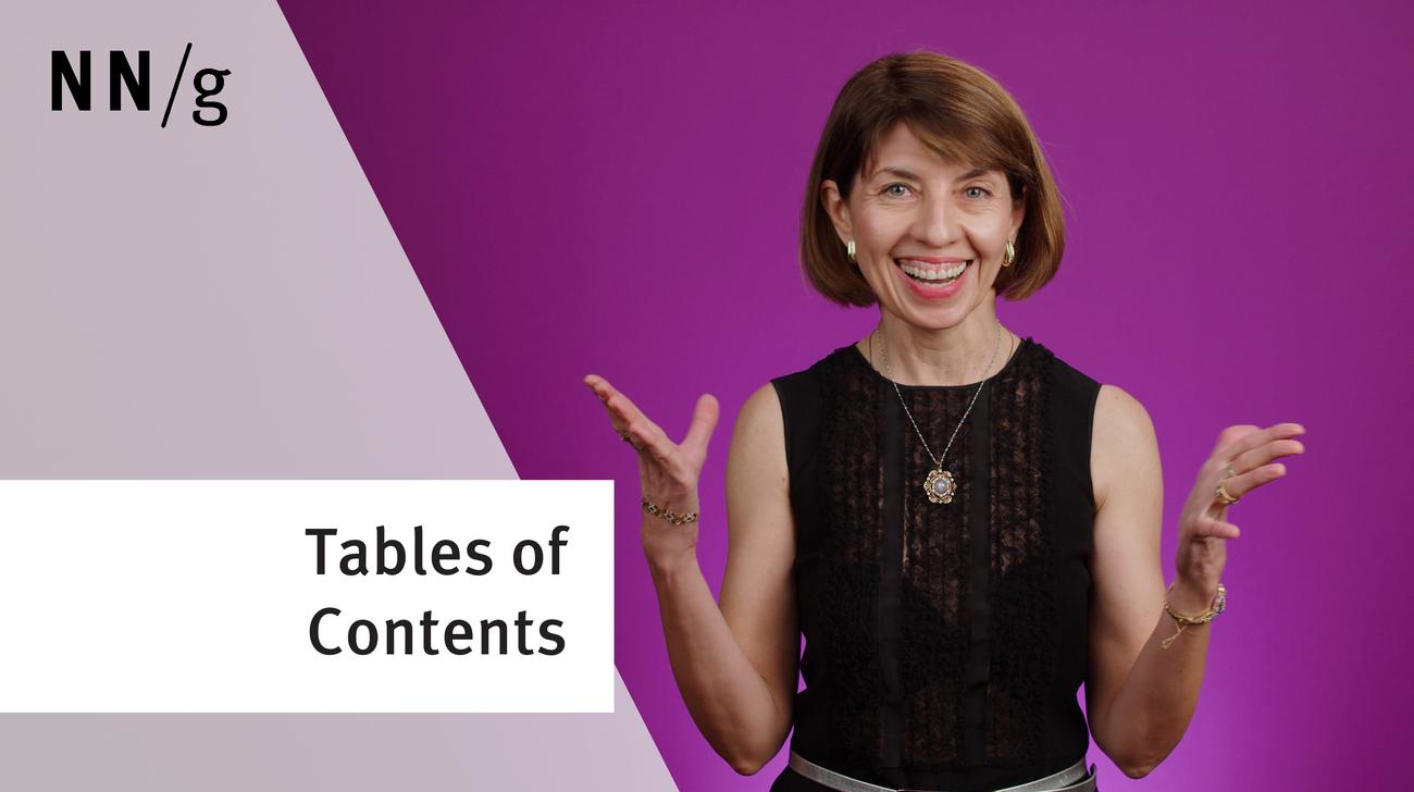 Tables of Contents on Mobile