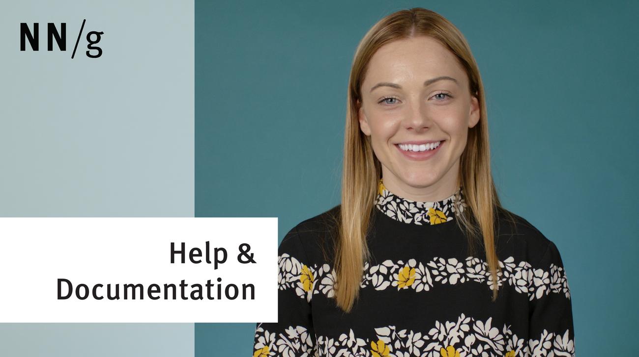 Usability Heuristic 10: Help and Documentation